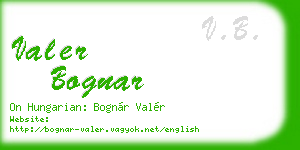 valer bognar business card